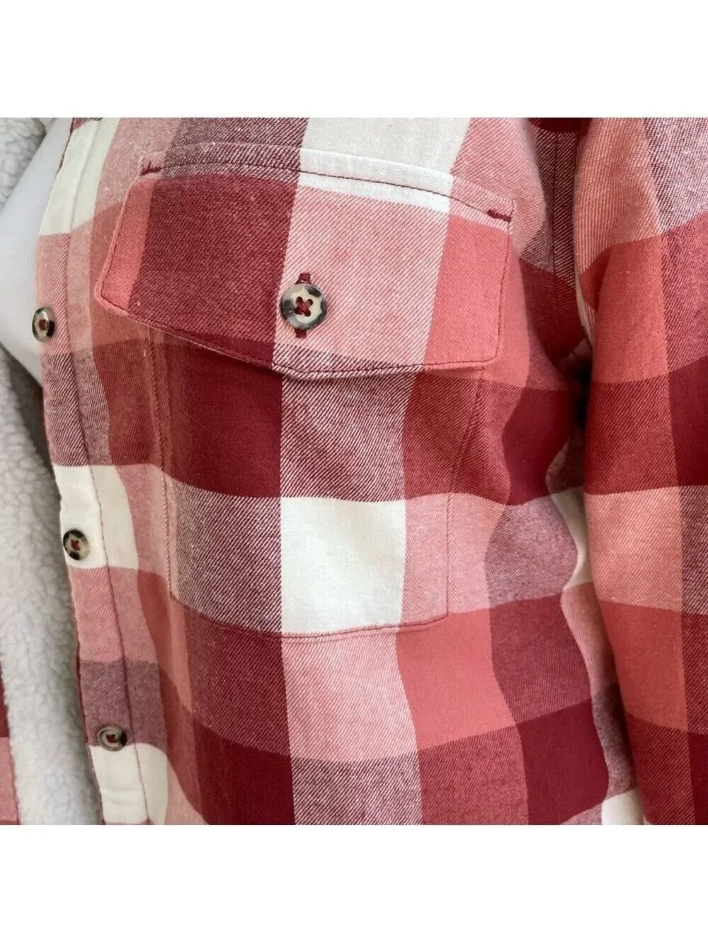 NWT Natural Reflections Sherpa Lined Heavy Flannel Jacket Size Medium